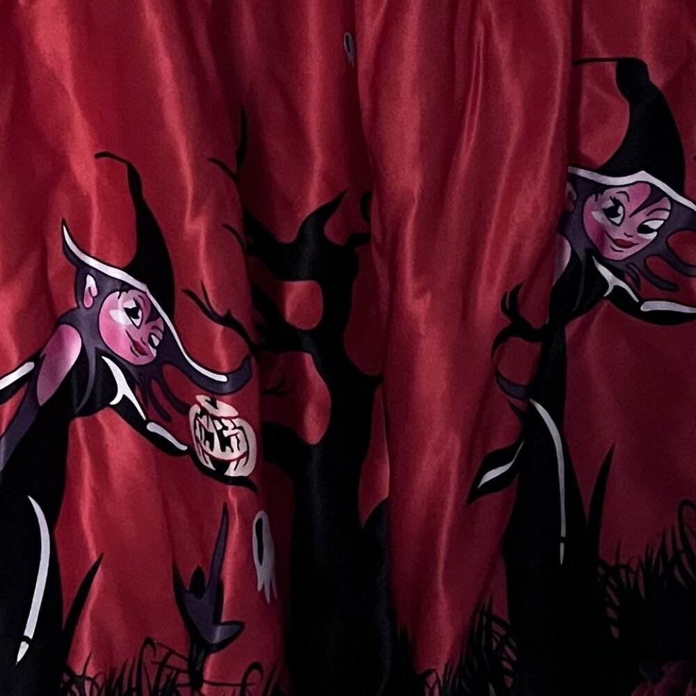 New Red Halloween Costume Dress w Witches Ghosts Pumpkins & More Size 10-12